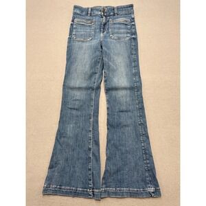 American Eagle Flare Jeans Women's 6 Long Blue Next Level Stretch High Rise